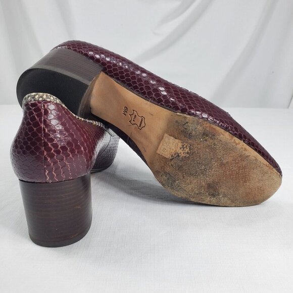 Tory Burch Women's White Pump Heels Jessa Leather Snake Print Slip-On Size 6M - Picture 9 of 11